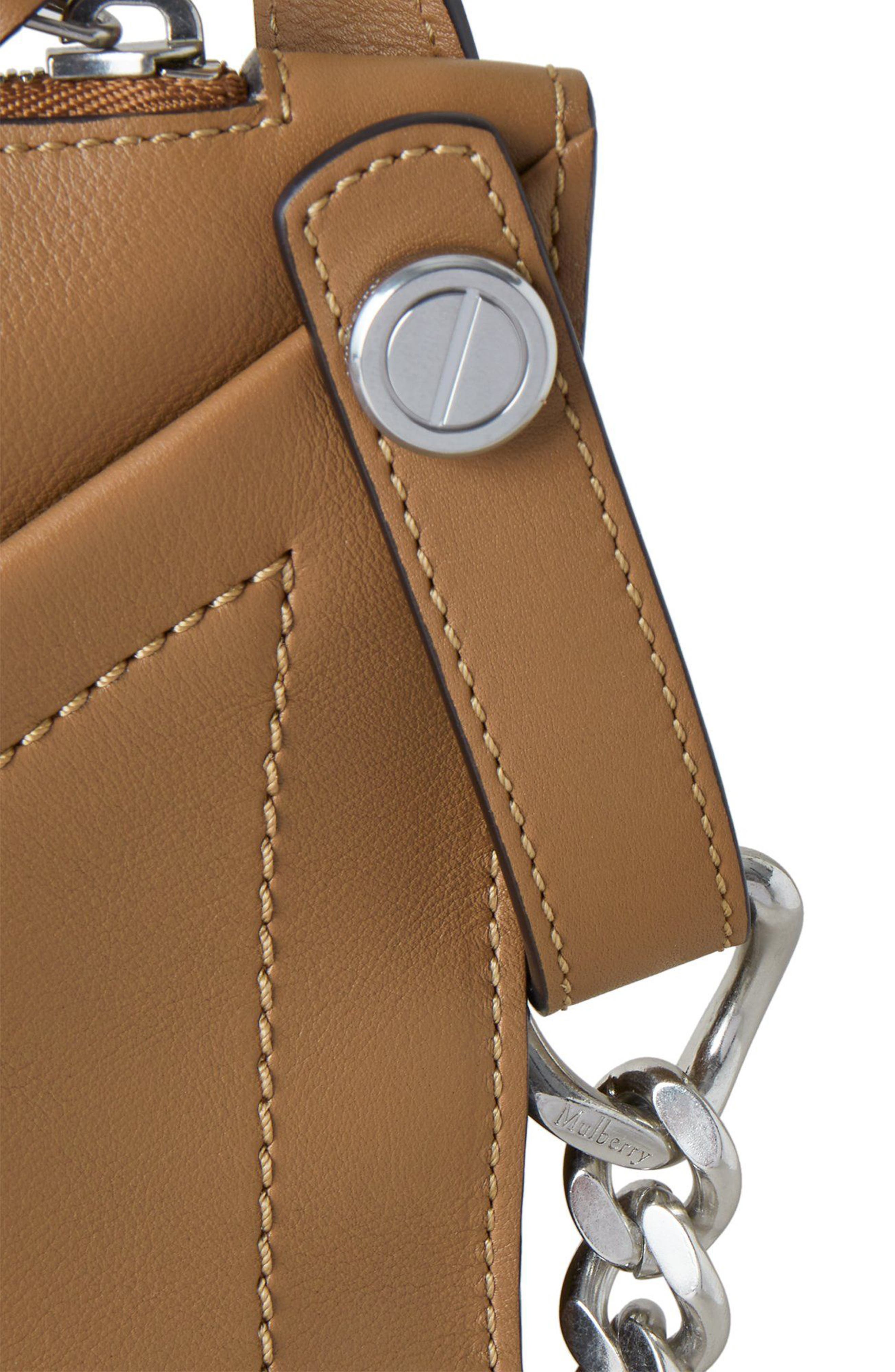 Mulberry Zipped Calfskin Leather Shoulder Bag, Alternate, color, 