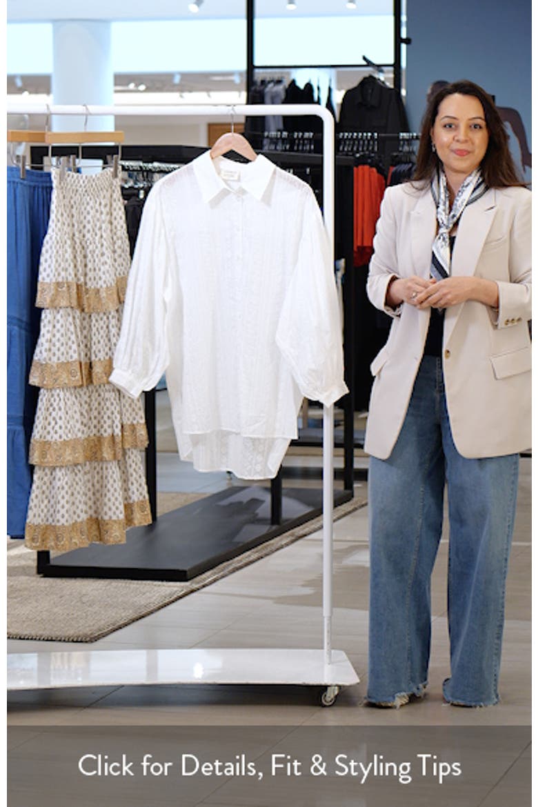Dahlia Oversize Ladder Stitch Broderie Button-Up Shirt video