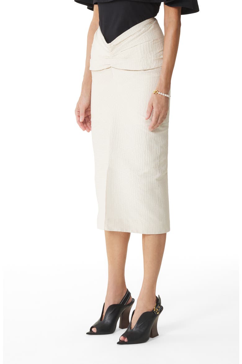 White Midi Skirt In Jacquard, Alternate, color, White