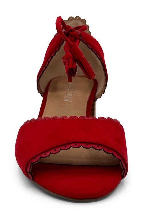 Chelsea Crew Casino Block Heel Sandal In Red Micro