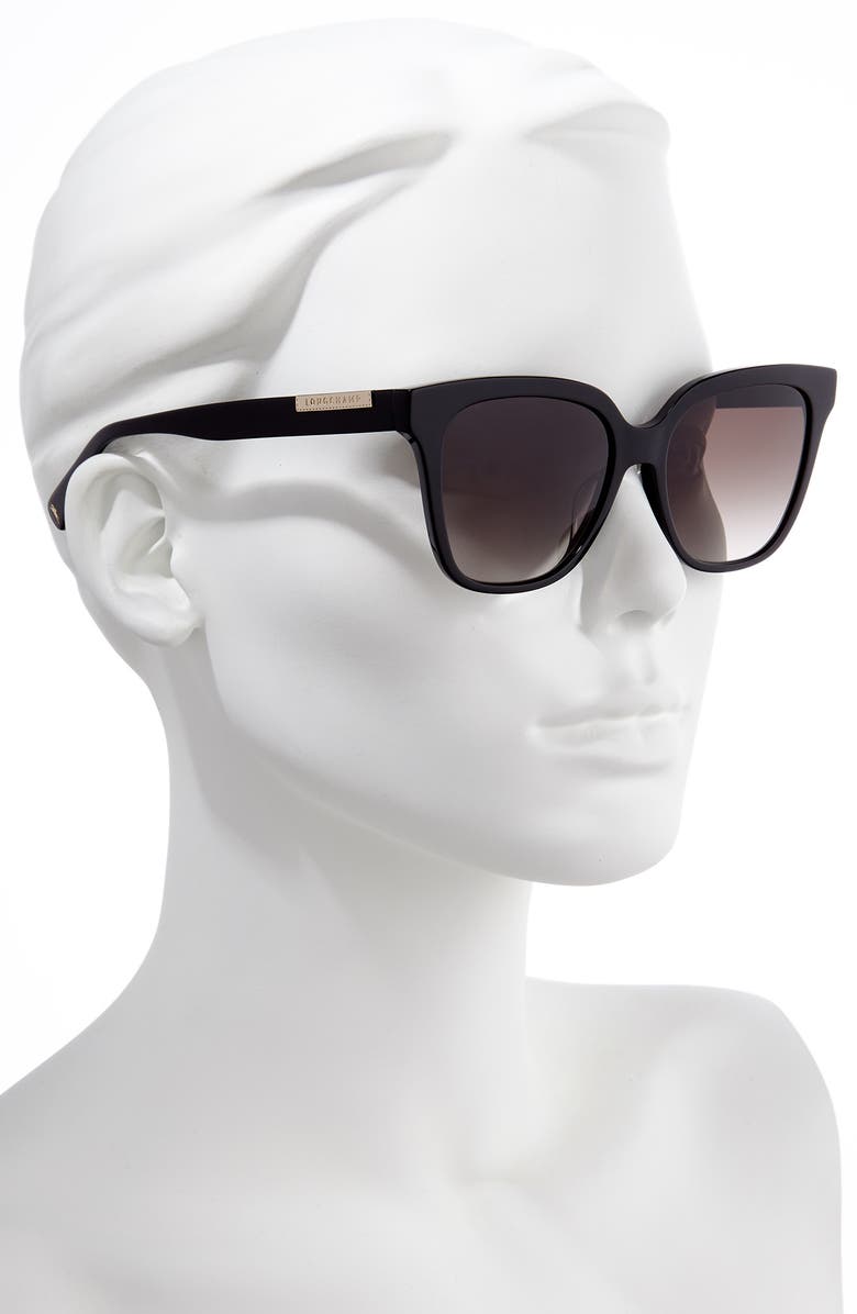 Longchamp Heritage 53mm Rectangle Sunglasses, Alternate, color,