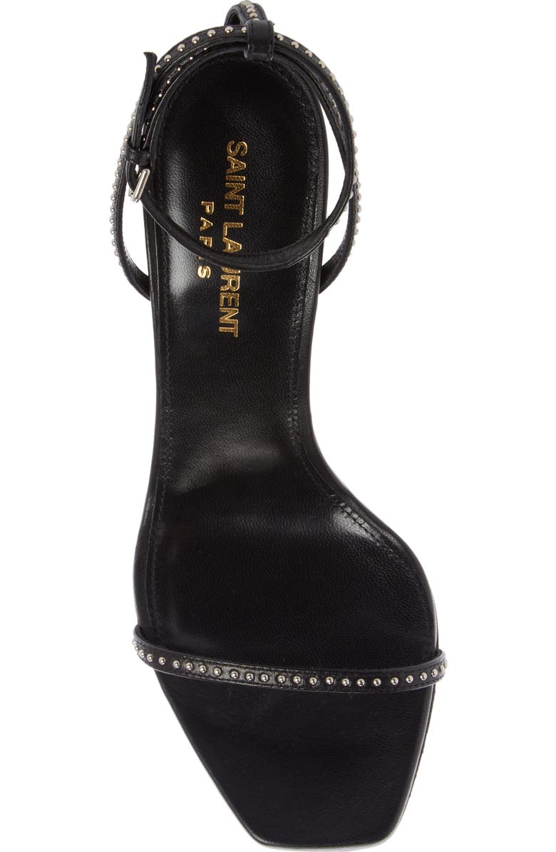 Saint Laurent Opyum YSL Studded Ankle Strap Sandal, Alternate, color,