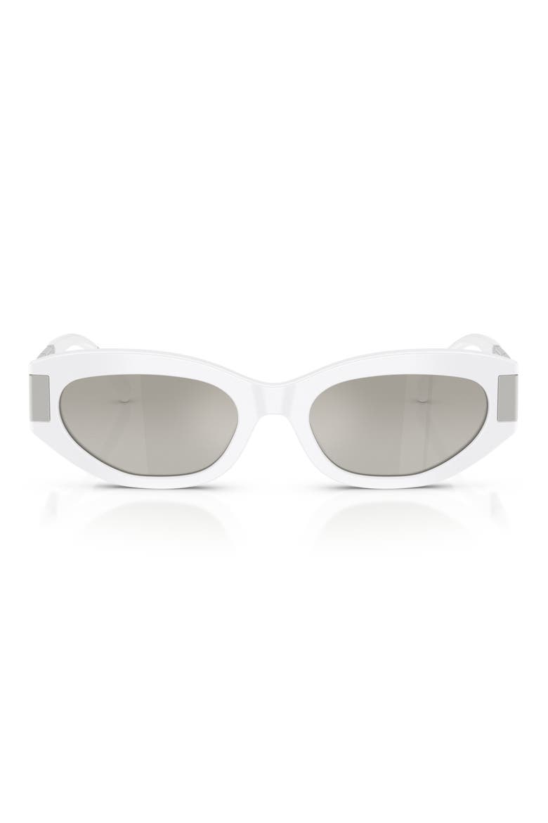 54mm Cat Eye Sunglasses, Main, color, WHITE / GREY MIRROR SILVER