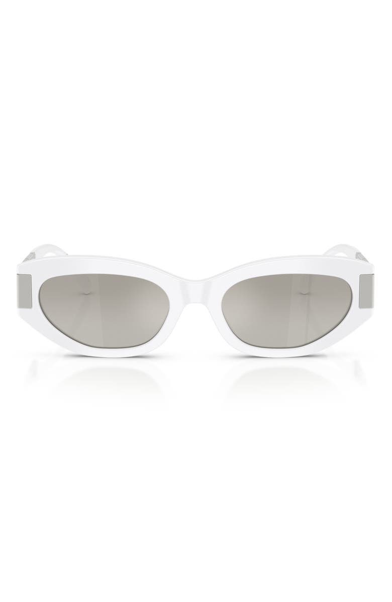 Versace 54mm Cat Eye Sunglasses, Main, color, White / Grey Mirror Silver