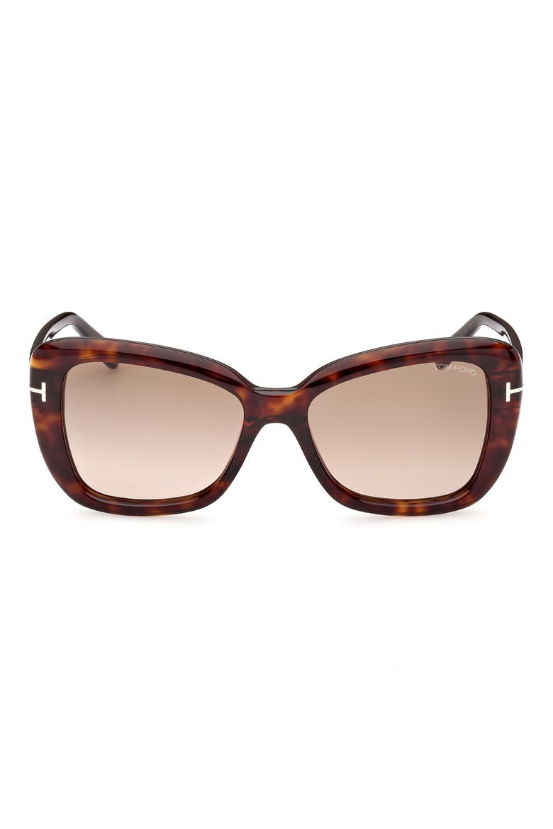 Maeve 55mm Gradient Polarized Butterfly Sunglasses, Main, color, DARK HAVANA / GRADIENT BROWN