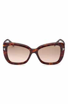 TOM FORD Maeve 55mm Gradient Polarized Butterfly Sunglasses