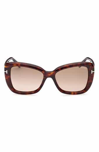 TOM FORD Maeve 55mm Gradient Polarized Butterfly Sunglasses