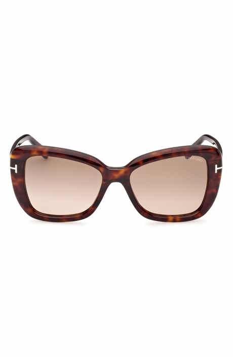TOM FORD Maeve 55mm Gradient Polarized Butterfly Sunglasses
