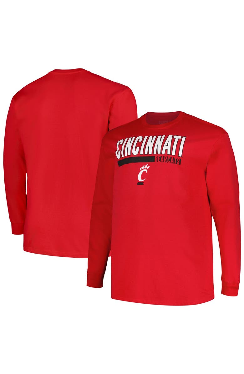 PROFILE Men's Profile Red Cincinnati Bearcats Big & Tall Two-Hit Long Sleeve T-Shirt, Main, color, 