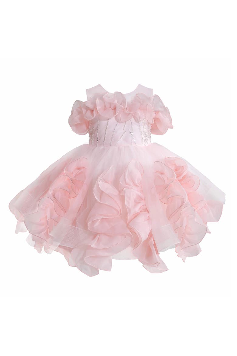 Zaria Ruffled Party Dress, Main, color, Pink