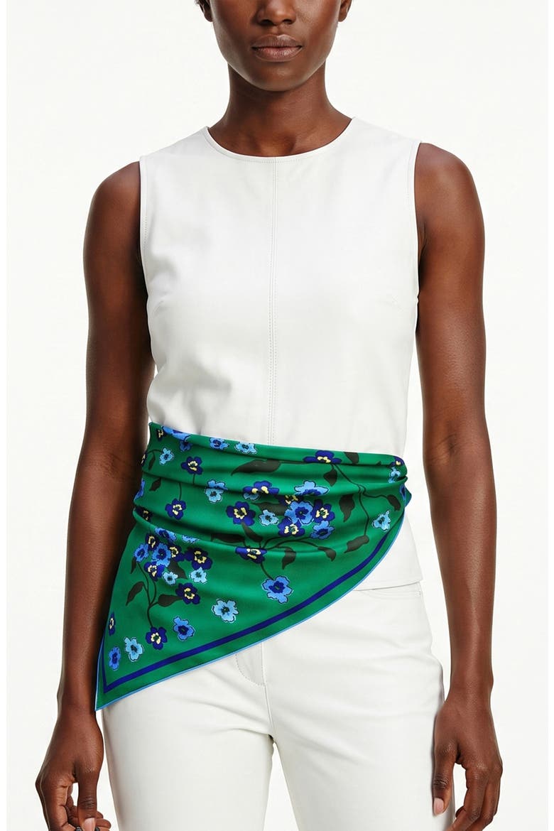 Emerald Echo Double Sided Silk Scarf, Alternate, color, Green