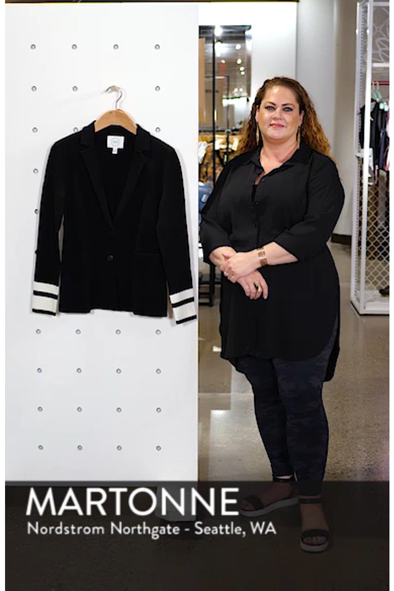 Stretch Wool Blend Sweater Blazer video