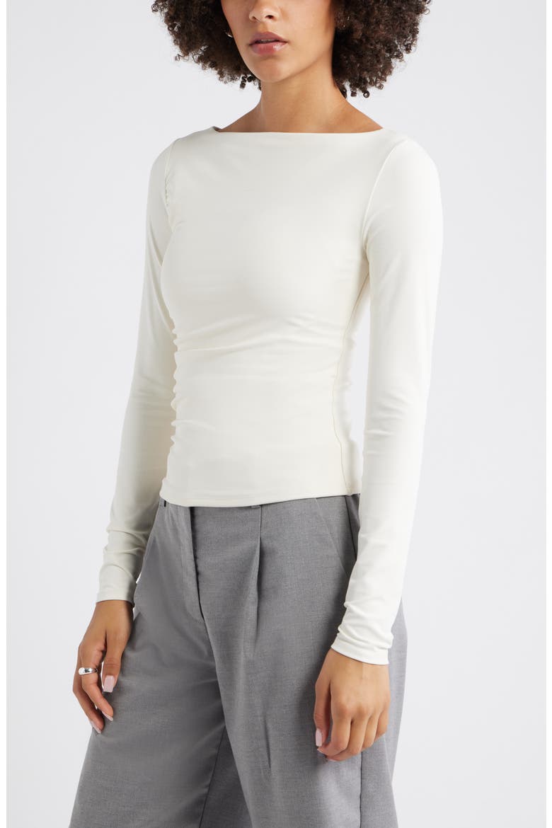 Ruched Side Top, Alternate, color, WHITE WHISPER