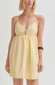 CRESCENT Babydoll Tencel Blend Mini Dress