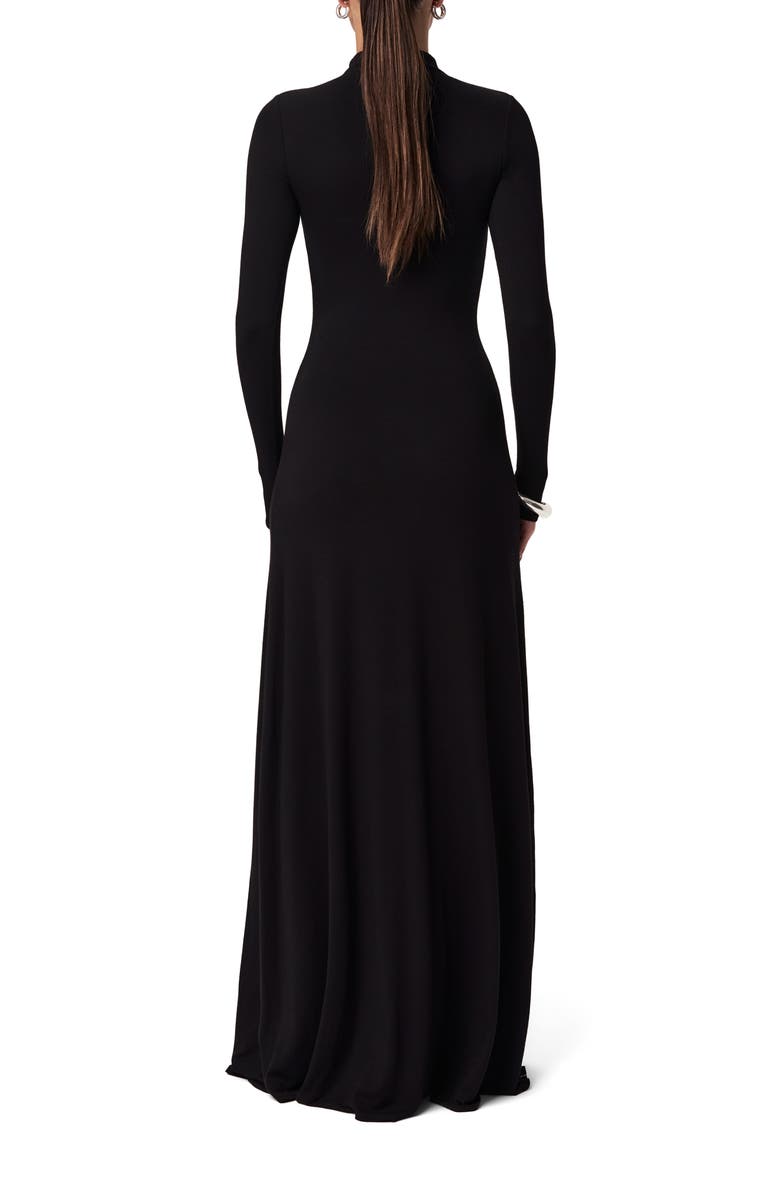 Naked Wardrobe Funnel Neck Long Sleeve Dress, Alternate, color, Black