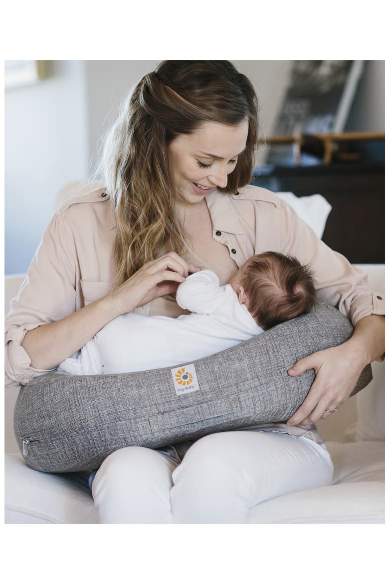 Natural Curve™ Nursing Pillow, Alternate, color, HEATHERED GREY