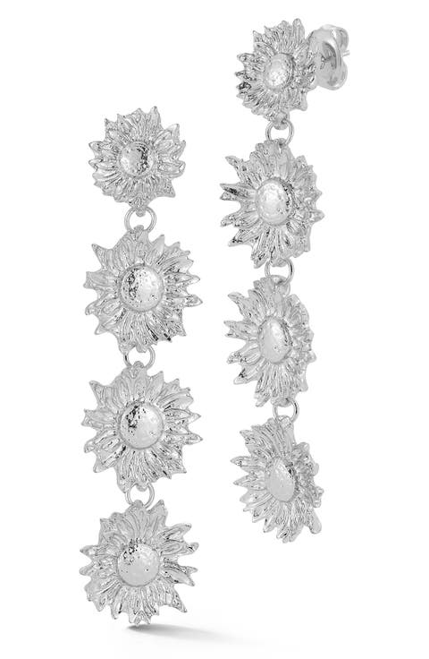 Floral Linear Drop Earrings