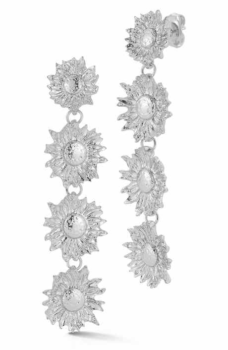 SPHERA MILANO Floral Linear Drop Earrings