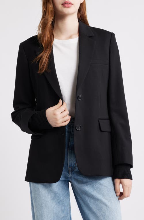 Rag & Bone Frank Ponte Knit Hooded Blazer In Black