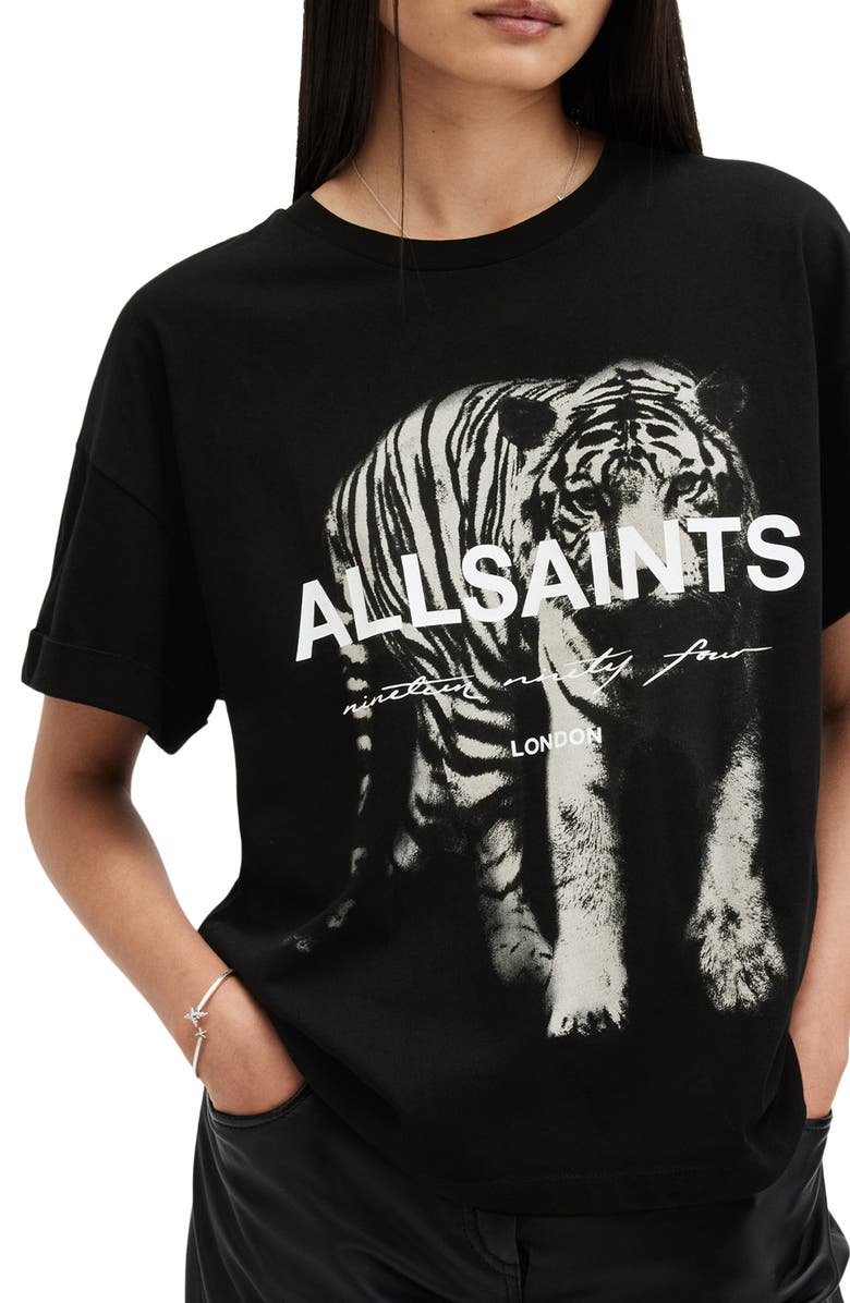 AllSaints Kit Briar Tiger Cotton Graphic T-Shirt, Alternate, color,