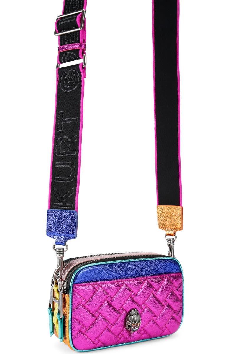 Kurt Geiger London Kensington Leather Camera Crossbody Bag, Alternate, color, Pink Multi