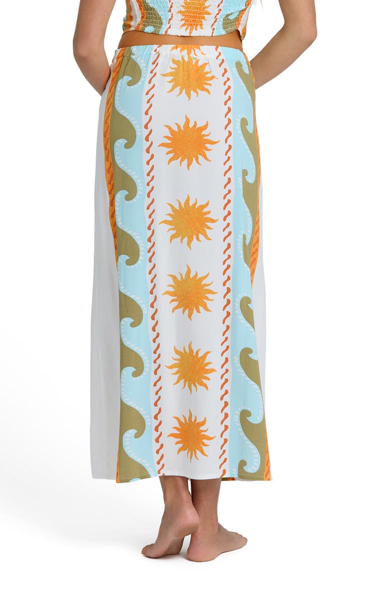 Billabong Tides Call Cotton Blend Midi Skirt, Alternate, color, Salt Crystal