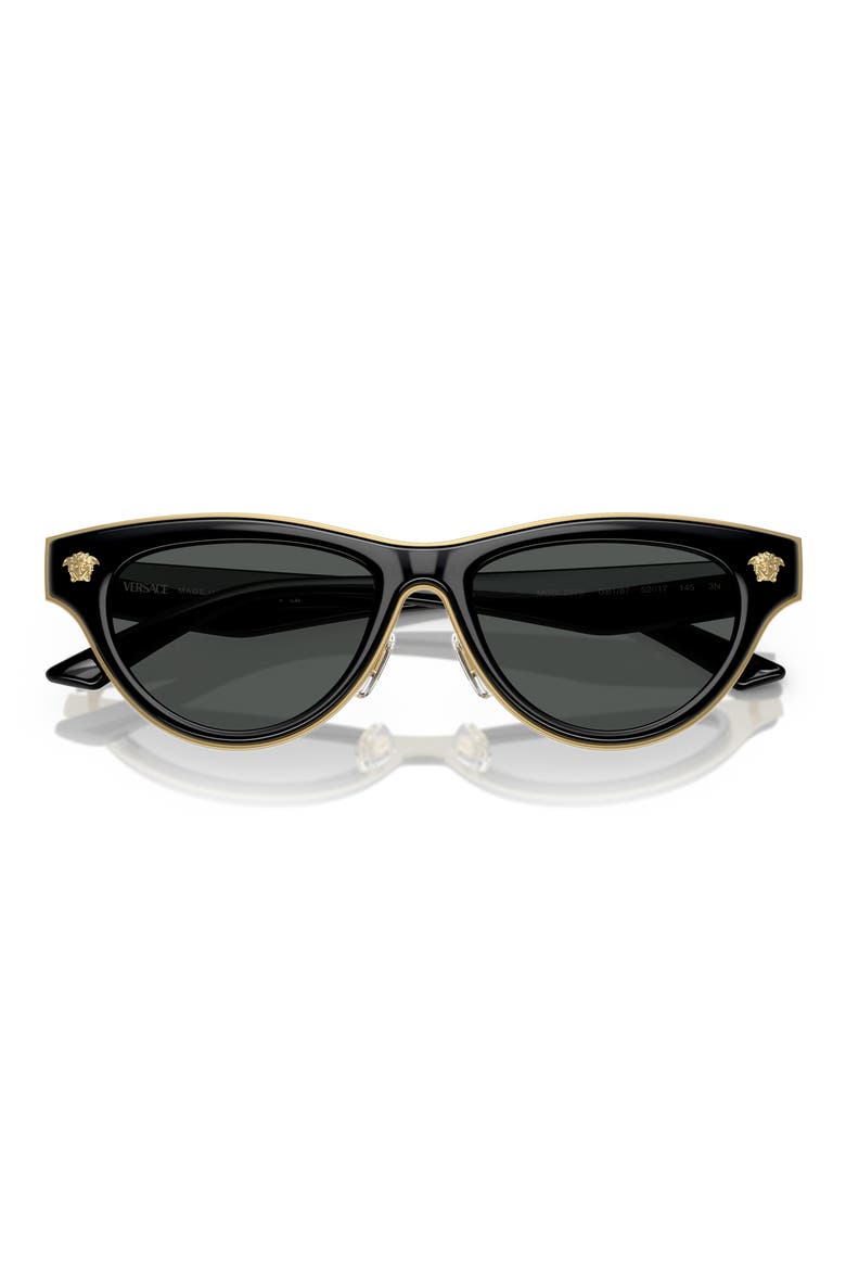 52mm Cat Eye Sunglasses, Alternate, color, BLACK