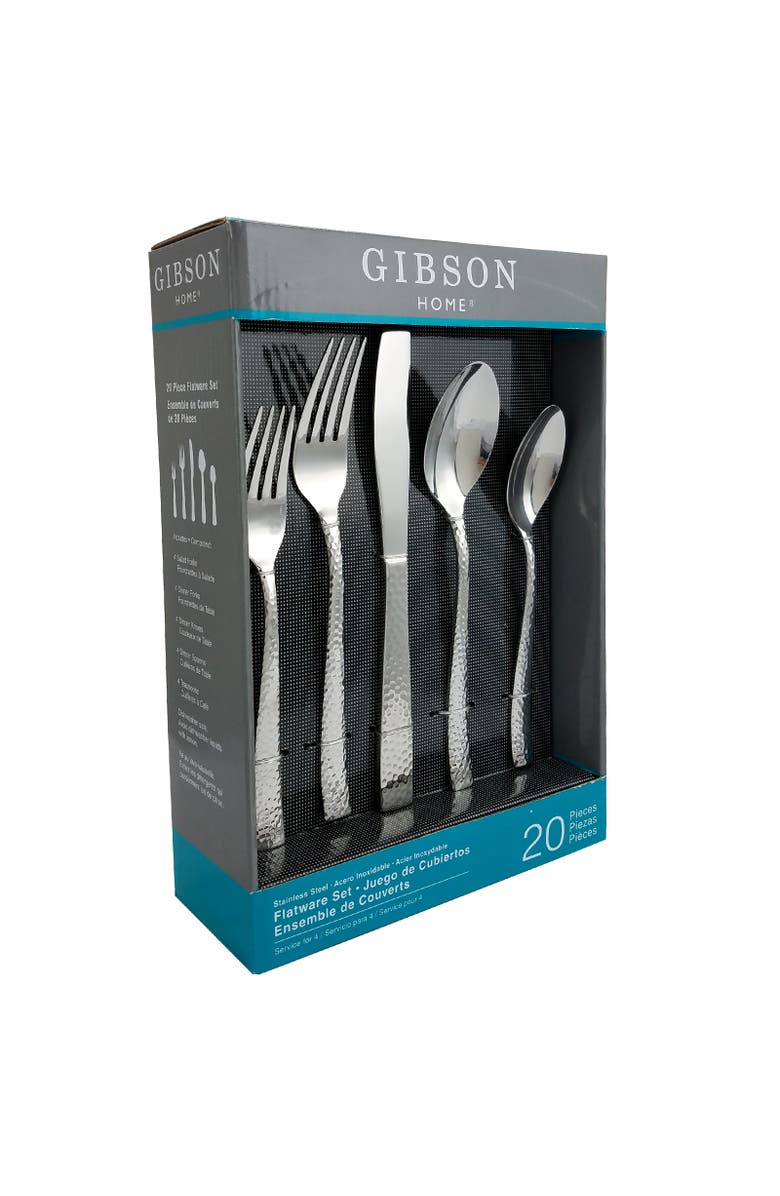 Gibson Royal Brighton 20 Piece Flatware Set, Alternate, color, Metallic Silver
