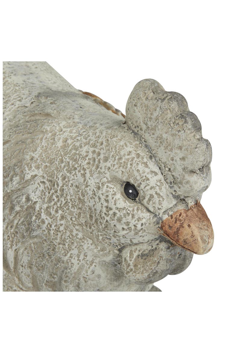 Farmhouse Polystone Chicken Garden Statue, Alternate, color, GRAY