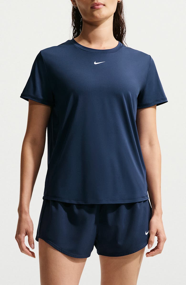 Nike One Classic Dri-FIT Training Top, Main, color, Midnight Navy/ White