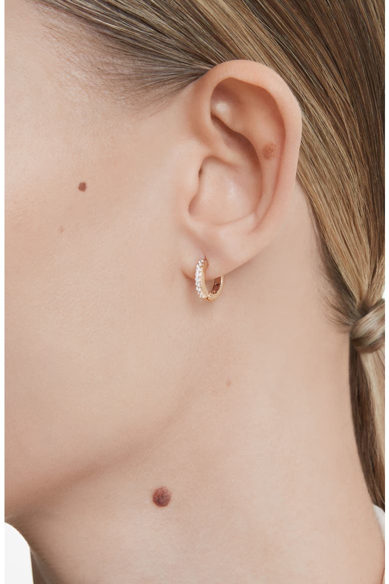 Matrix Mini Hoop Earrings, Alternate, color, ROSE GOLD