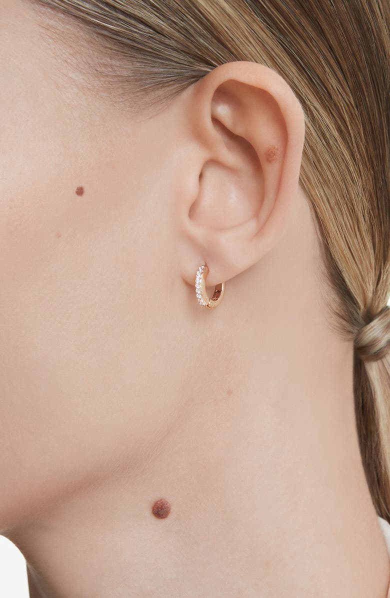 Swarovski Matrix Mini Hoop Earrings, Alternate, color, Rose Gold
