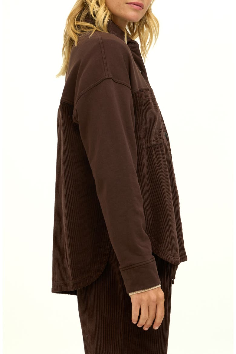 Peggy Mixed Media Shirt Jacket, Alternate, color, COCOA