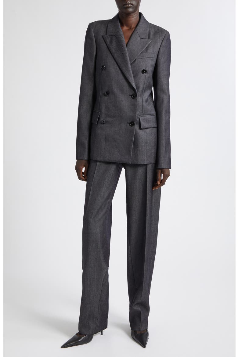 Denim Look Wool Twill Fittined Trousers, Alternate, color, 4100 NAVY
