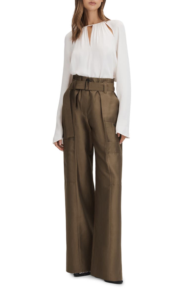Maria Wide Leg Utility Pants, Alternate, color, KHAKI