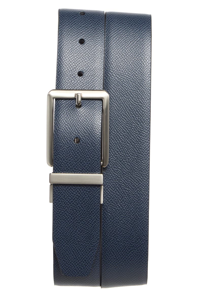 Faux Leather Belt, Main, color, NAVY