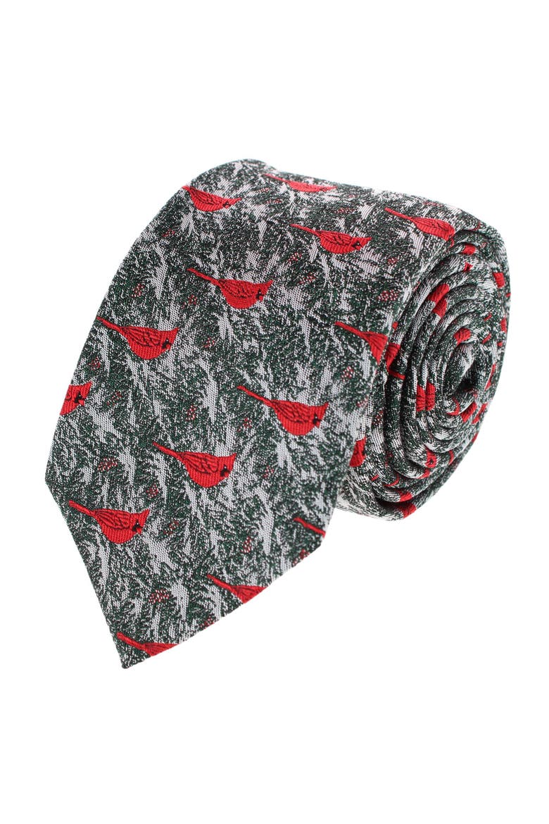 The Snowy Virginia Nightingale Silk Novelty Necktie, Main, color, Multiple