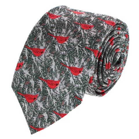 The Snowy Virginia Nightingale Silk Novelty Necktie