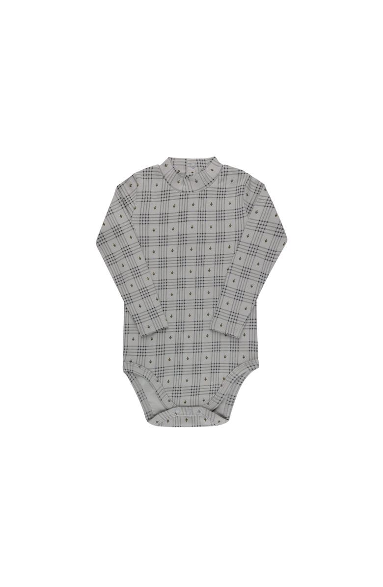 Ely
s 
Co. Cotton Floral Plaid Collection - Bodysuit + Overalls, Alternate, color, Blue