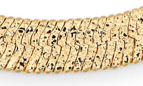 Sterling Forever Dawn Textured Herringbone Bracelet In Gold