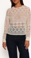 Petal & Pup Maddot Mixed Lace Long Sleeve Top