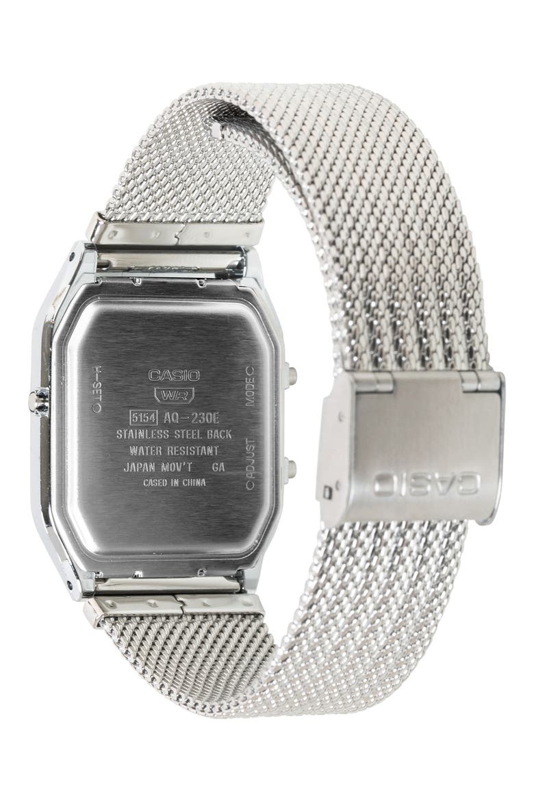 Vintage Analog/Digital Bracelet Watch, 38.8mm × 29.8mm, Alternate, color, SILVER