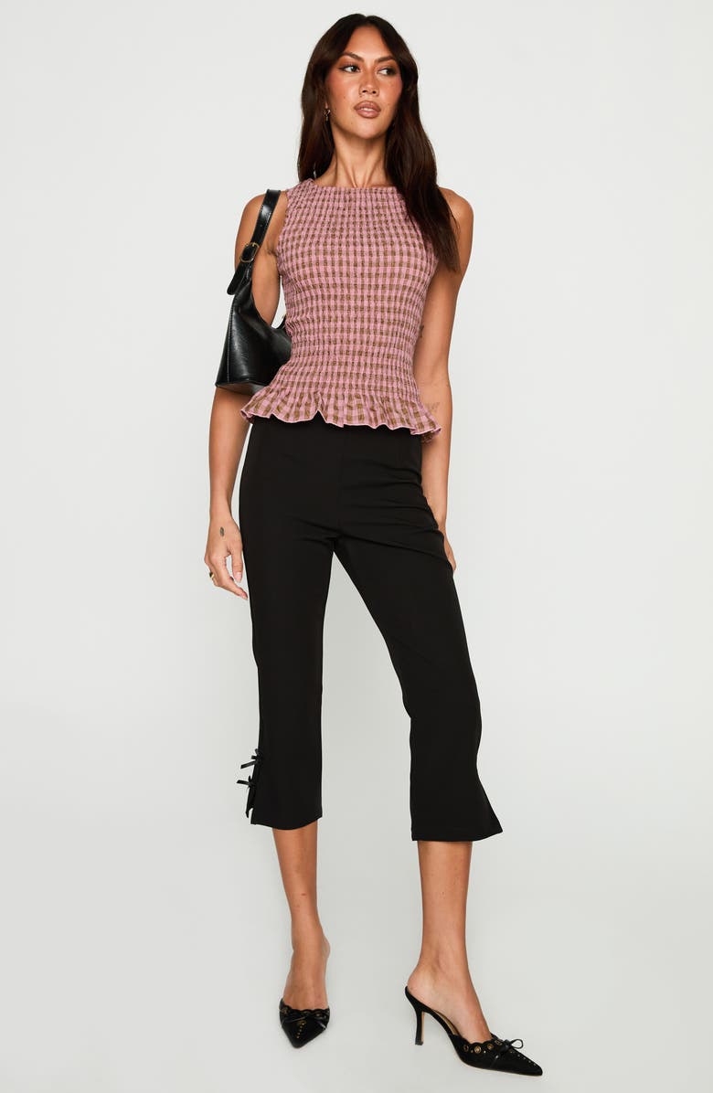 Princess Polly Chauntelle Gingham Smocked Cotton Blend Top, Alternate, color, Pink Check