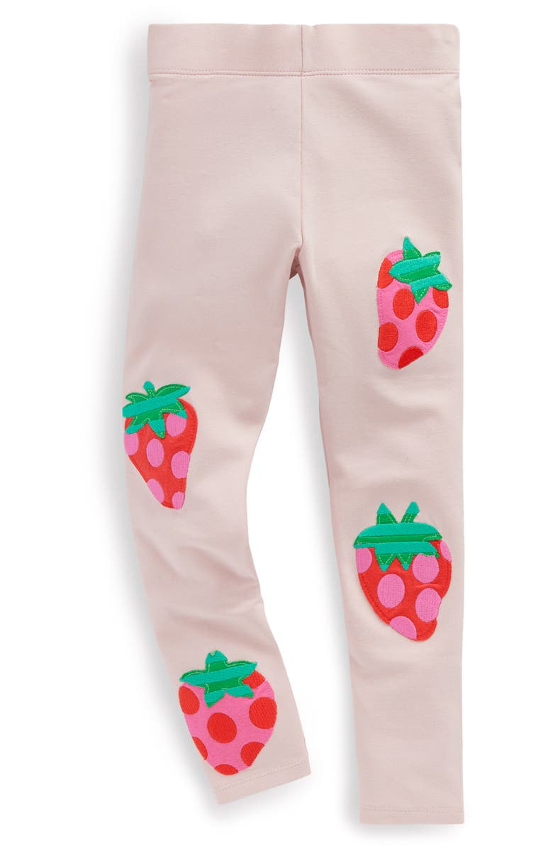 Mini Boden Kids' Strawberry Appliqué Leggings, Main, color, 