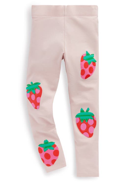 Jersey Stretch Black Leggings With Faux Fur Hearts Applique