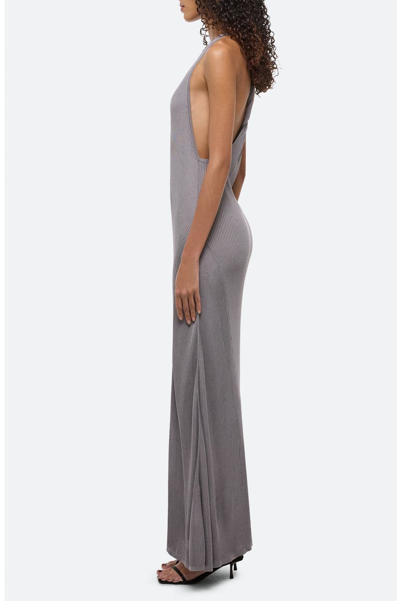 Rib Twist Back Maxi Dress, Alternate, color, GREY LAVENDER - XLZ
