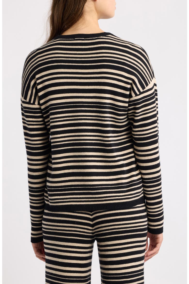 Throwback Studio Stripe Cotton & Cashmere Sweater, Alternate, color, COASTAL COAL STRIPE