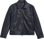 John Varvatos Nicholas Burnished Sheepskin Leather Jacket