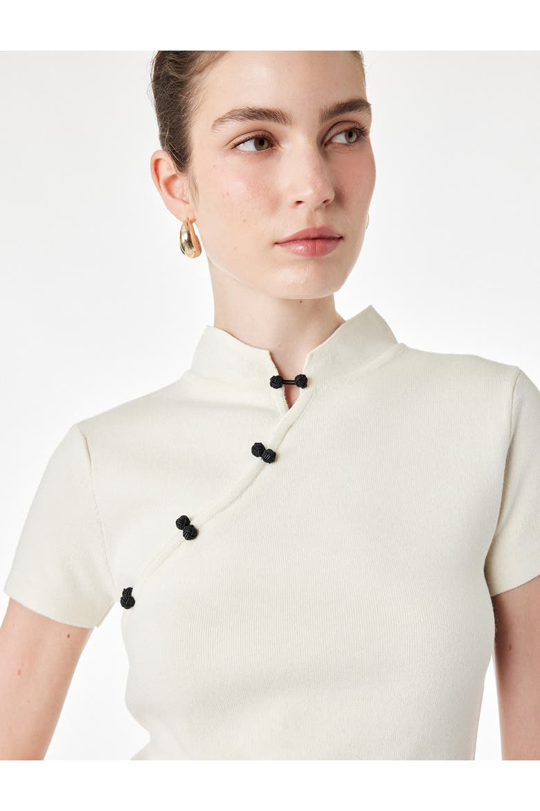 Knit Qipao Top, Alternate, color, cream