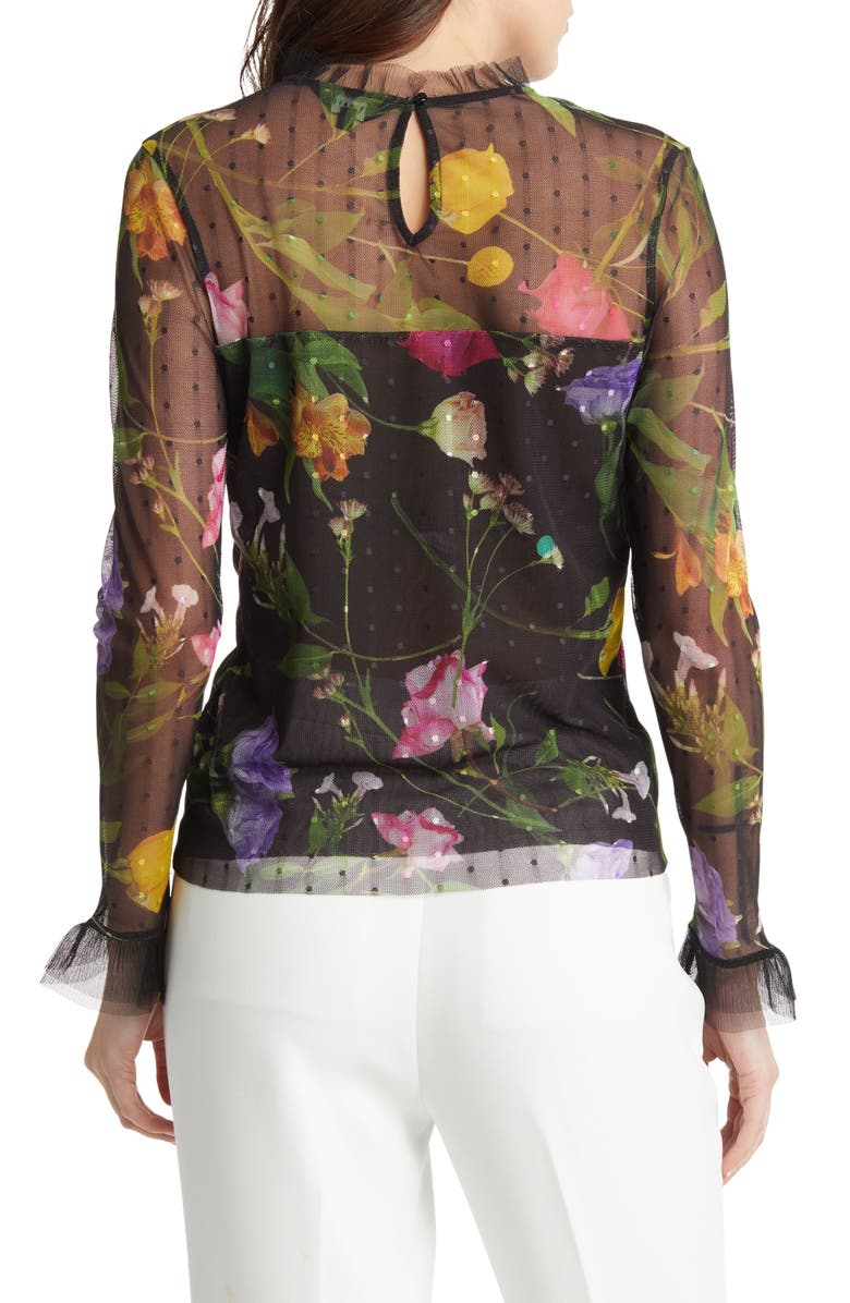 Ted Baker London Rosslee Floral Mesh Top, Alternate, color,
